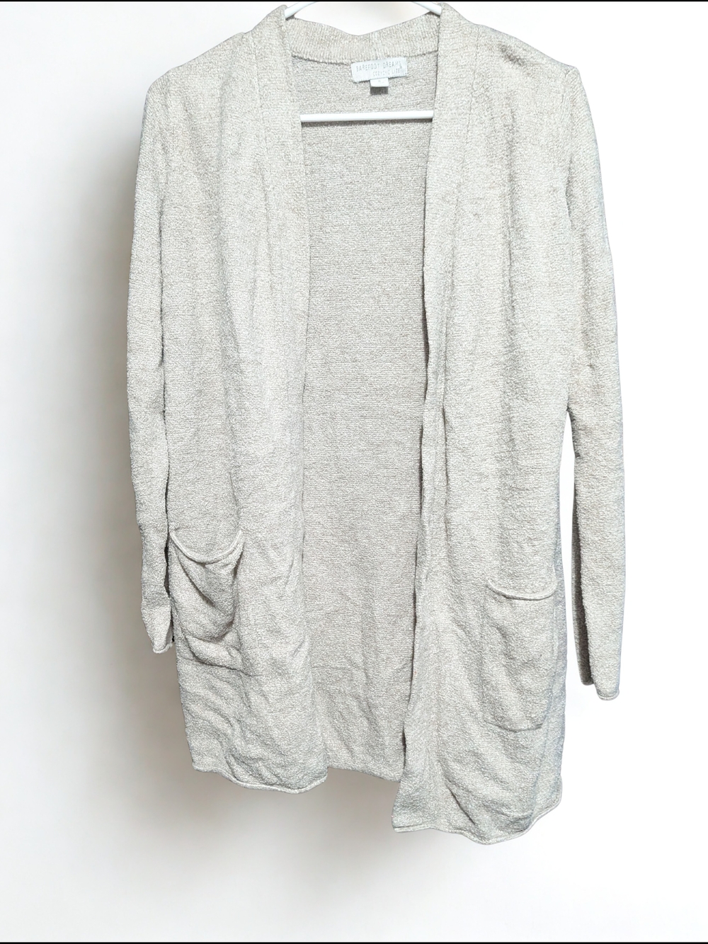Light Gray Open-Front Women's Cardigan Sweater